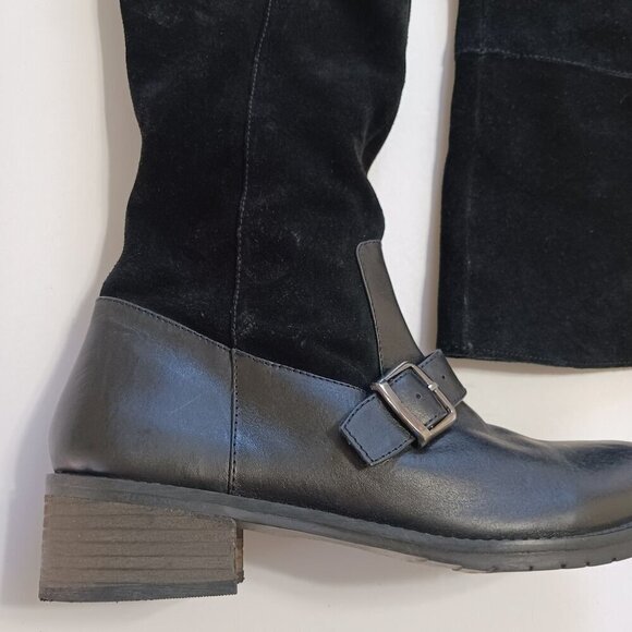 Matisse Lola Black Suede Leather Over The Knee Boots Size 9 - Picture 8 of 13